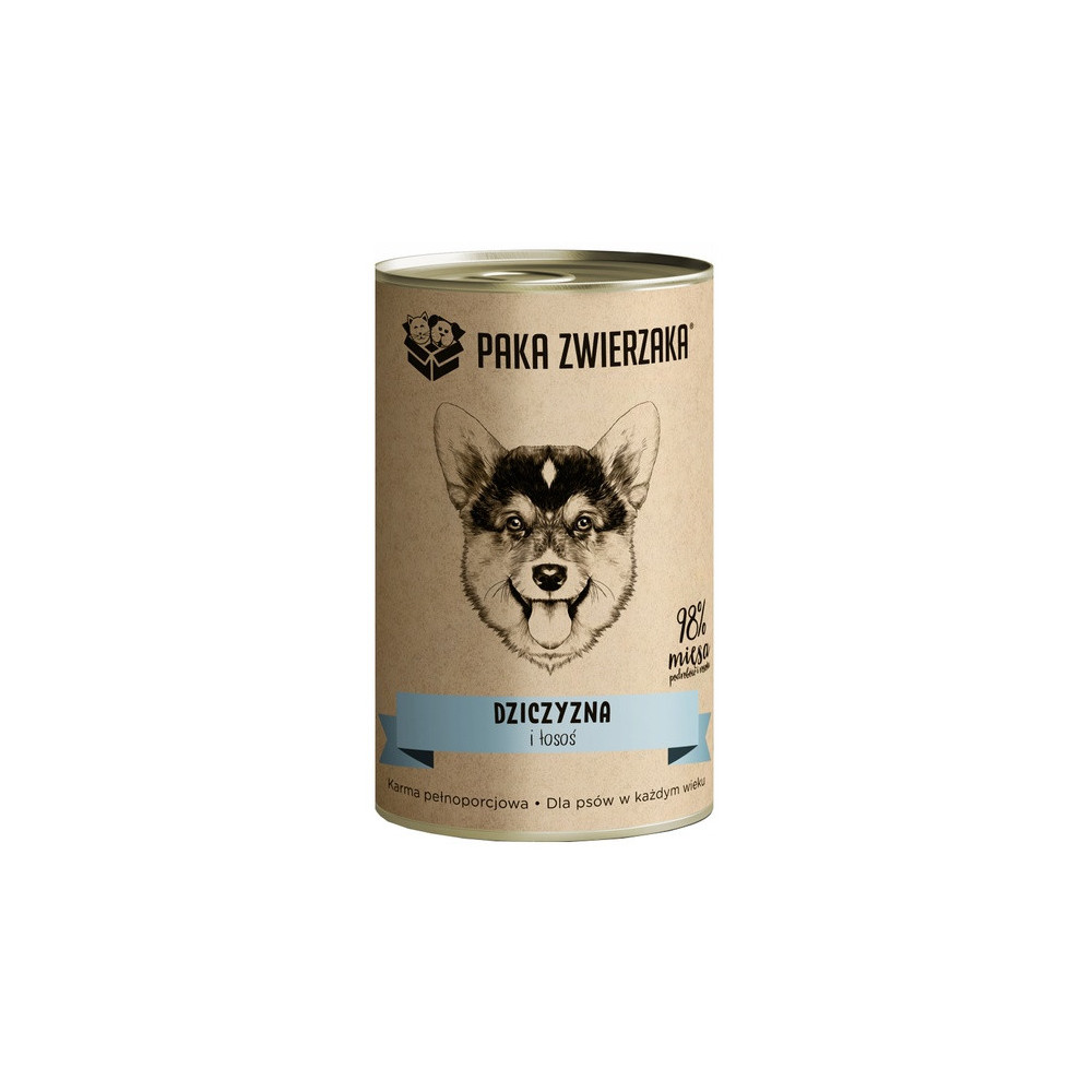 Paka Zwierzaka Dziczyzna i łosoś puszka 400g