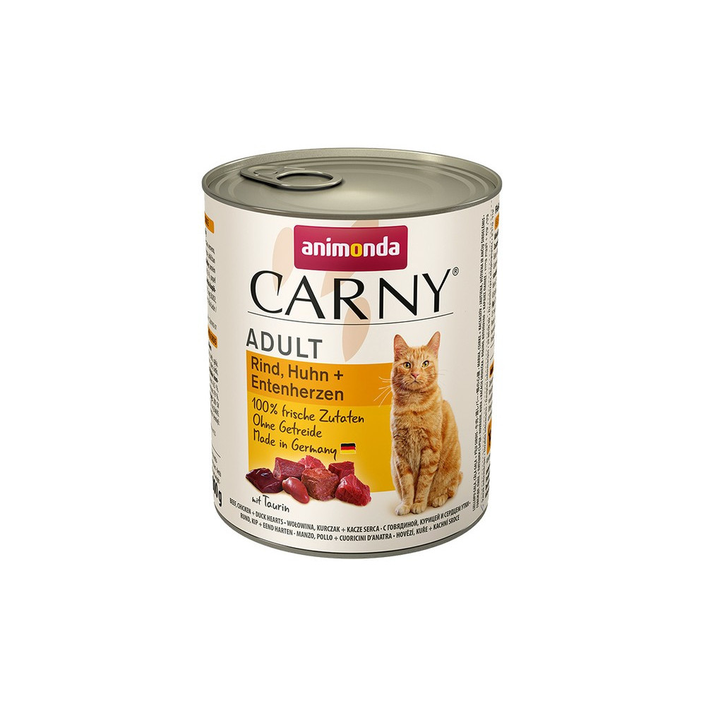 Animonda Carny Adult Wołowina, Kurczak + Kacze serca puszka 800g