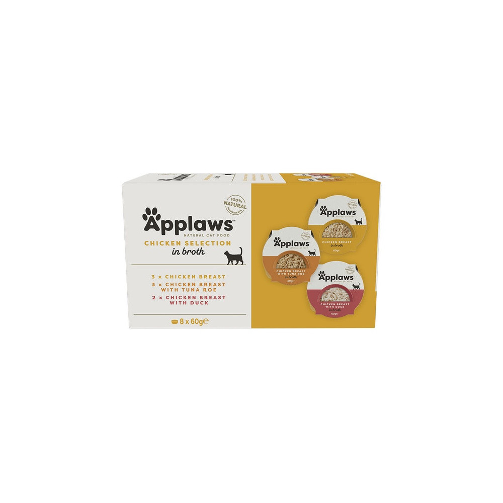 Applaws miseczki dla kota Chicken Selection Multi Pack 8x60g