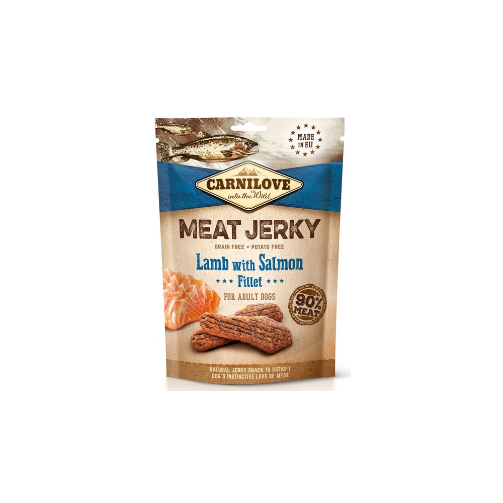 Carnilove Dog Jerky Lamb & Salmon Fillet - jagnięcina i filet z łososia 100g