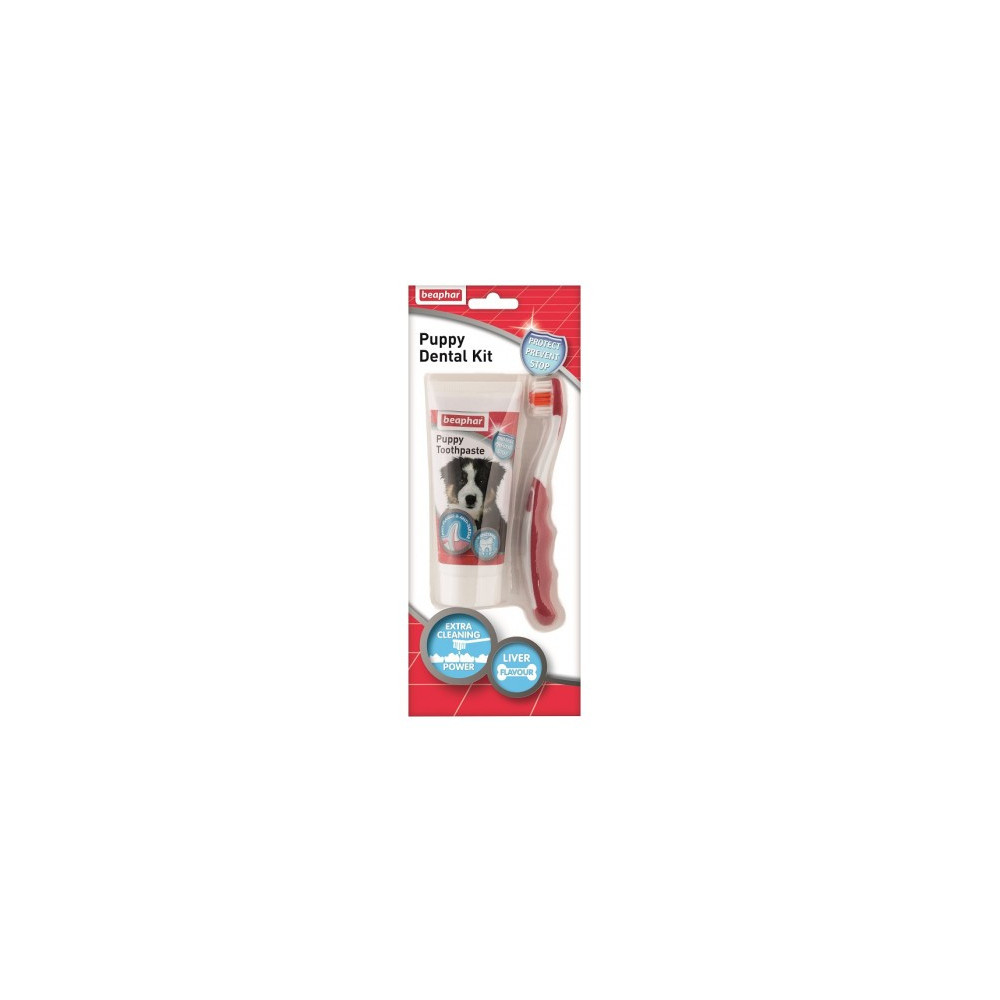 Beaphar Puppy Dental Kit - szczoteczka i pasta do zębów 50g