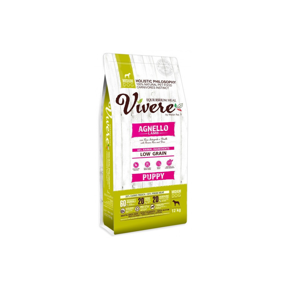 Vivere Dog Medium Puppy Lamb 12kg