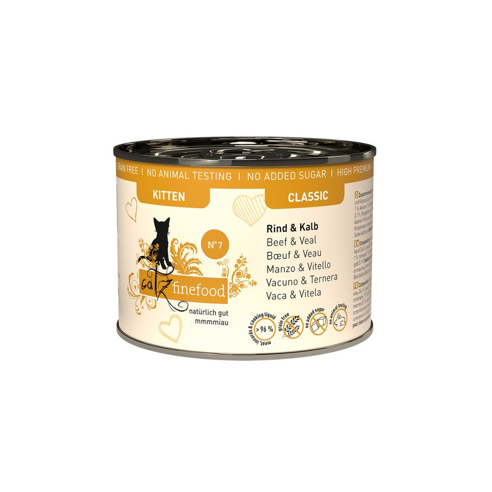 Catz Finefood Classic Kitten N.07 Wołowina i cielęcina puszka 200g