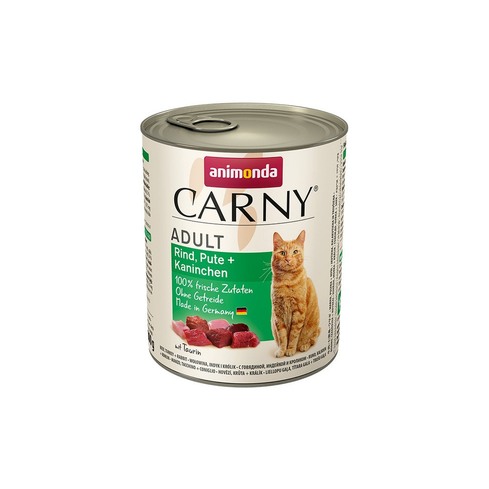 Animonda Carny Adult Wołowina, Indyk + Królik puszka 800g