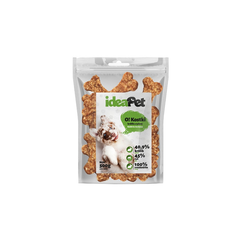 IdeaPet Kostki królik z ryżem 9cm 500g