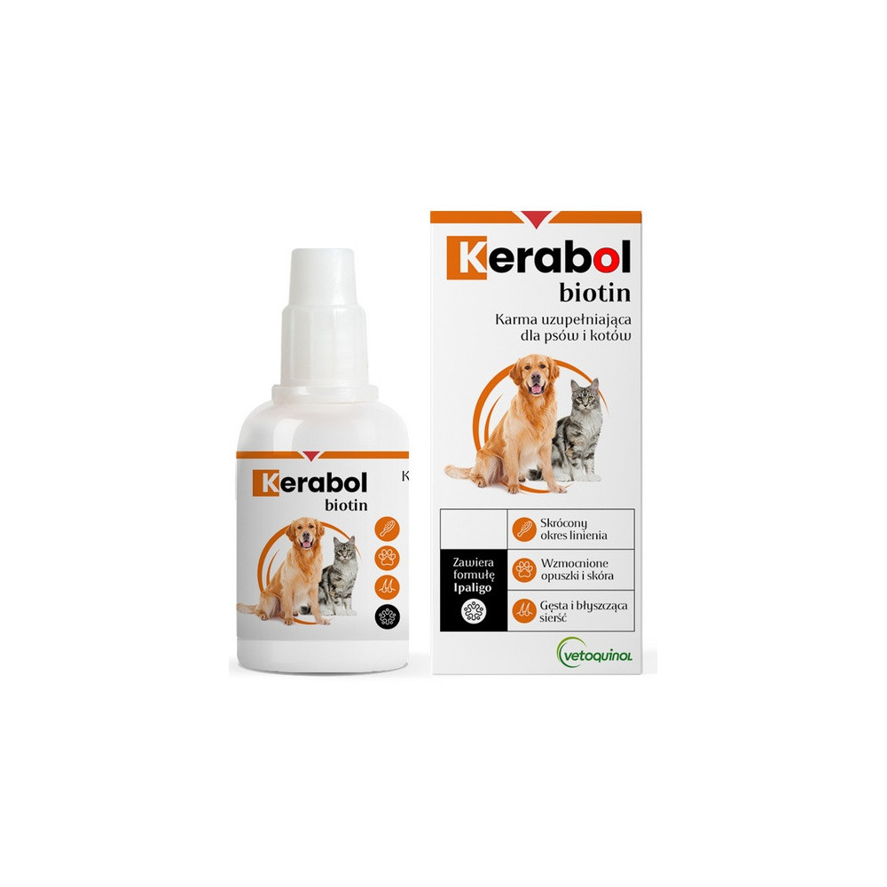 Vetoquinol Biowet Pet Line Kerabol - krople na poprawę sierści 20ml