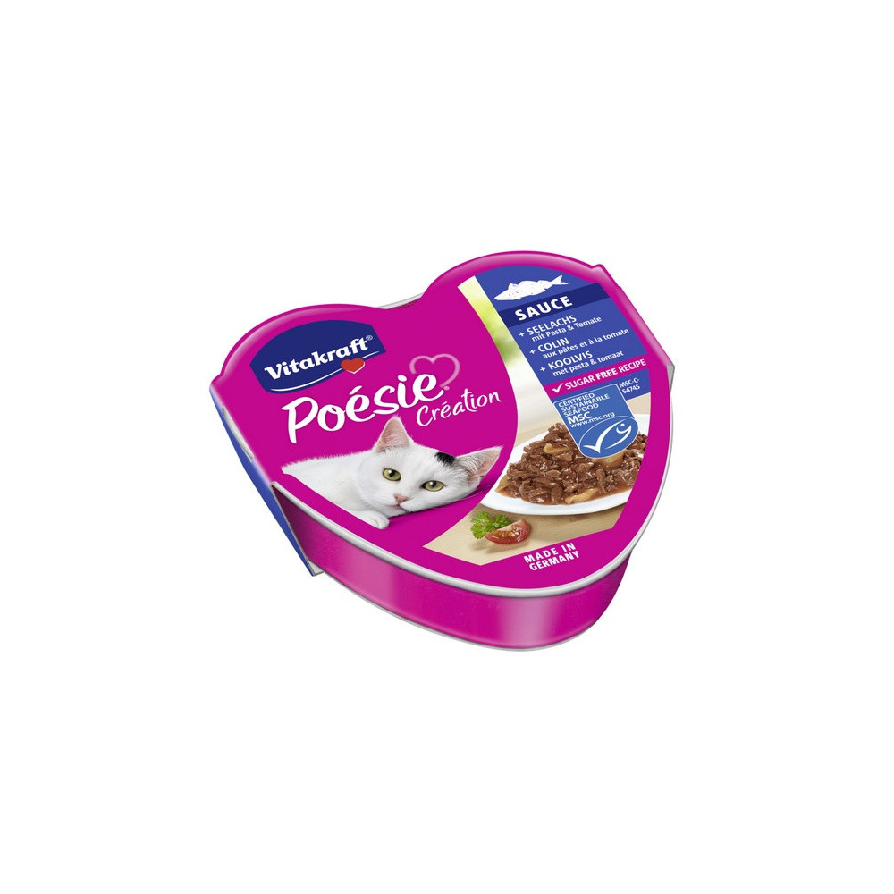 Vitakraft Poesie sos dorsz z makaronem w sosie pomidorowym tacka 85g