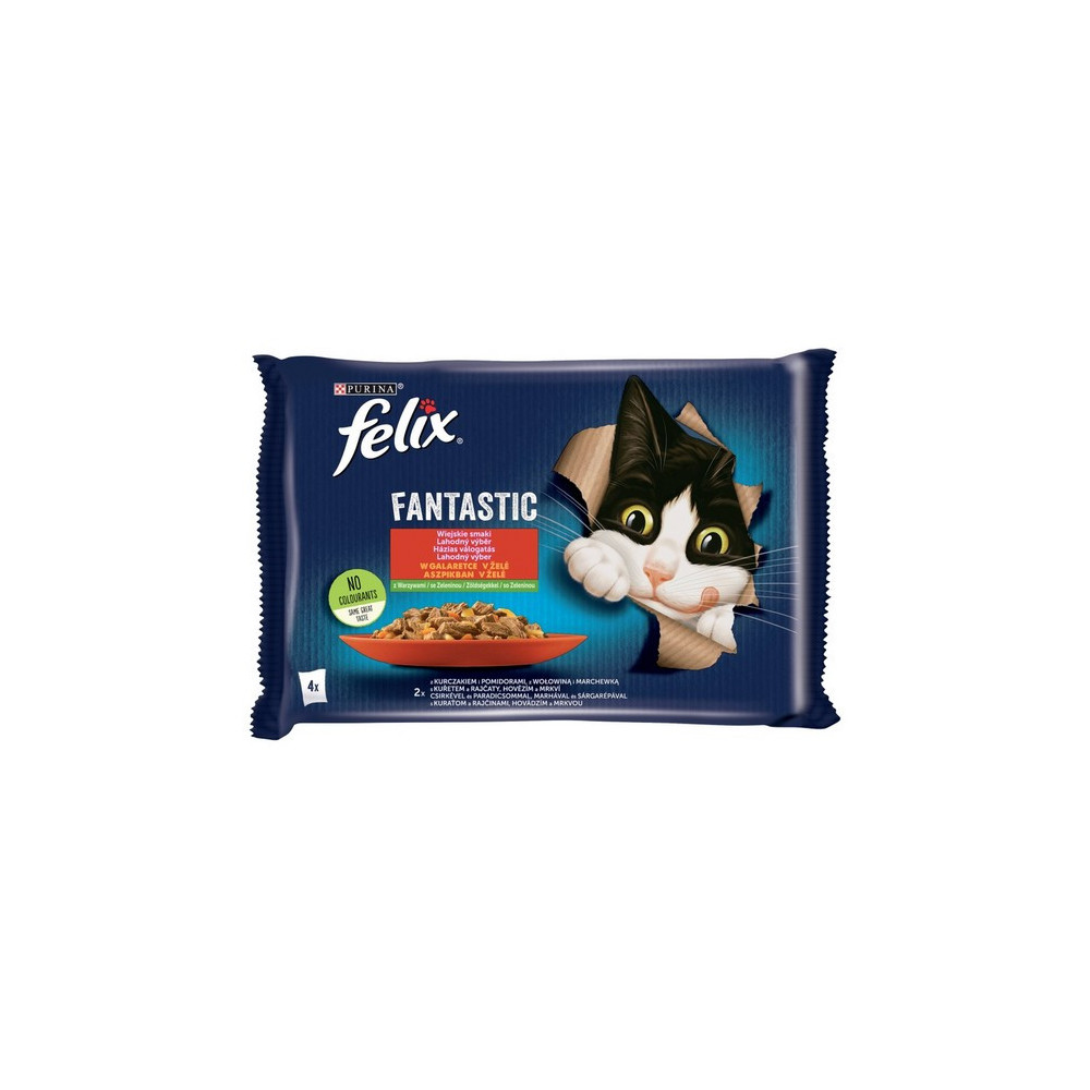 Felix Fantastic Wiejskie Smaki wołowina/kurczak w galaretce saszetki 4x85g