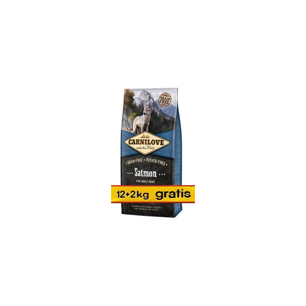 Carnilove Dog Salmon Adult - łosoś 14kg (12+2kg gratis)