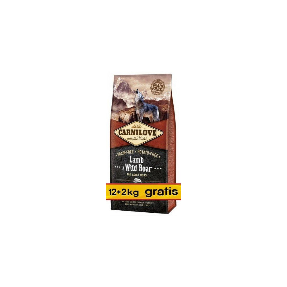 Carnilove Dog Lamb & Wild Boar Adult - jagnię i dzik 14kg (12+2kg gratis)