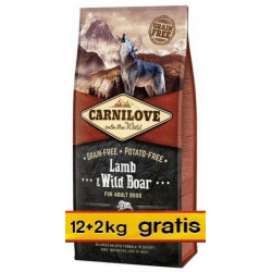 Carnilove Dog Lamb & Wild Boar Adult - jagnię i dzik 14kg (12+2kg gratis)
