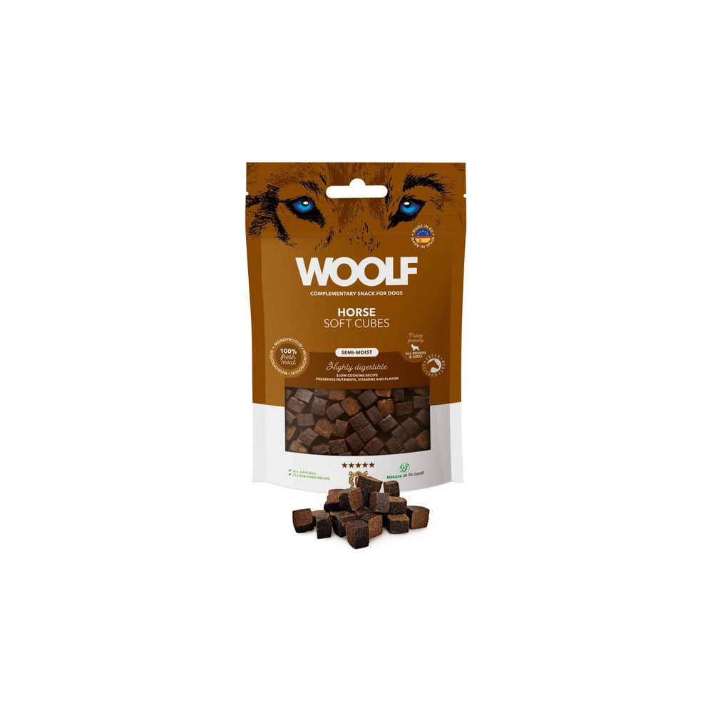 Woolf Soft Cubes Monoprotein Horse 100g