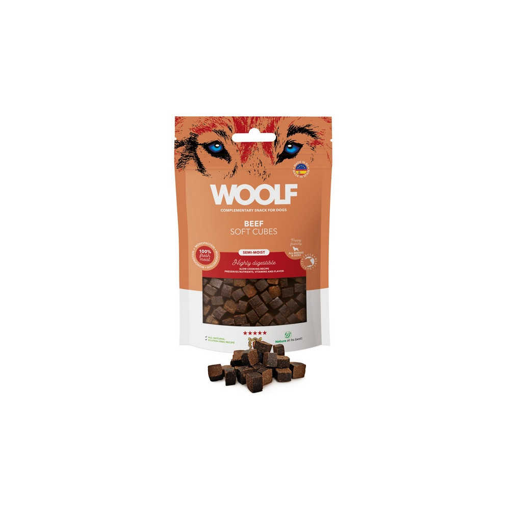Woolf Soft Cubes Monoprotein Beef 100g
