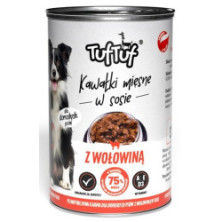 TUF TUF Kawałki mięsne z wołowiną dla psa puszka 415g
