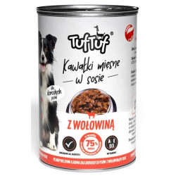 TUF TUF Kawałki mięsne z wołowiną dla psa puszka 415g