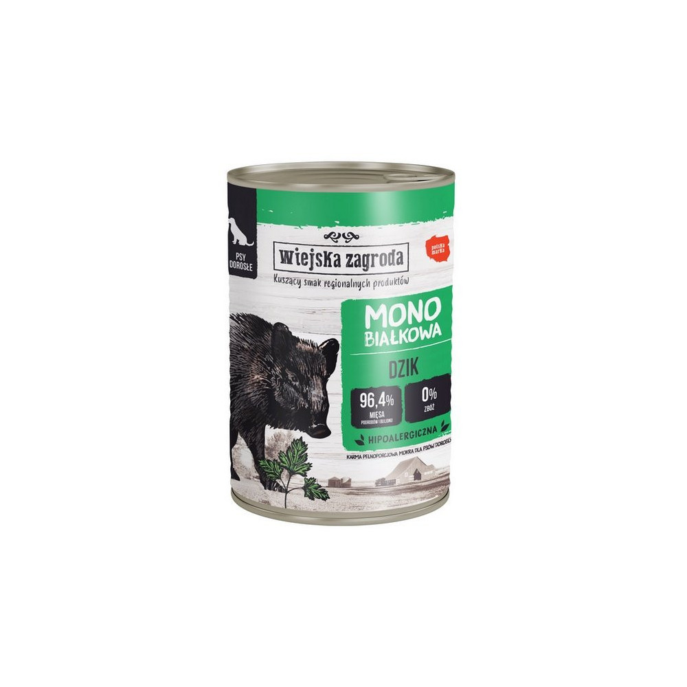 Wiejska Zagroda Monobiałkowa Dzik puszka 400g