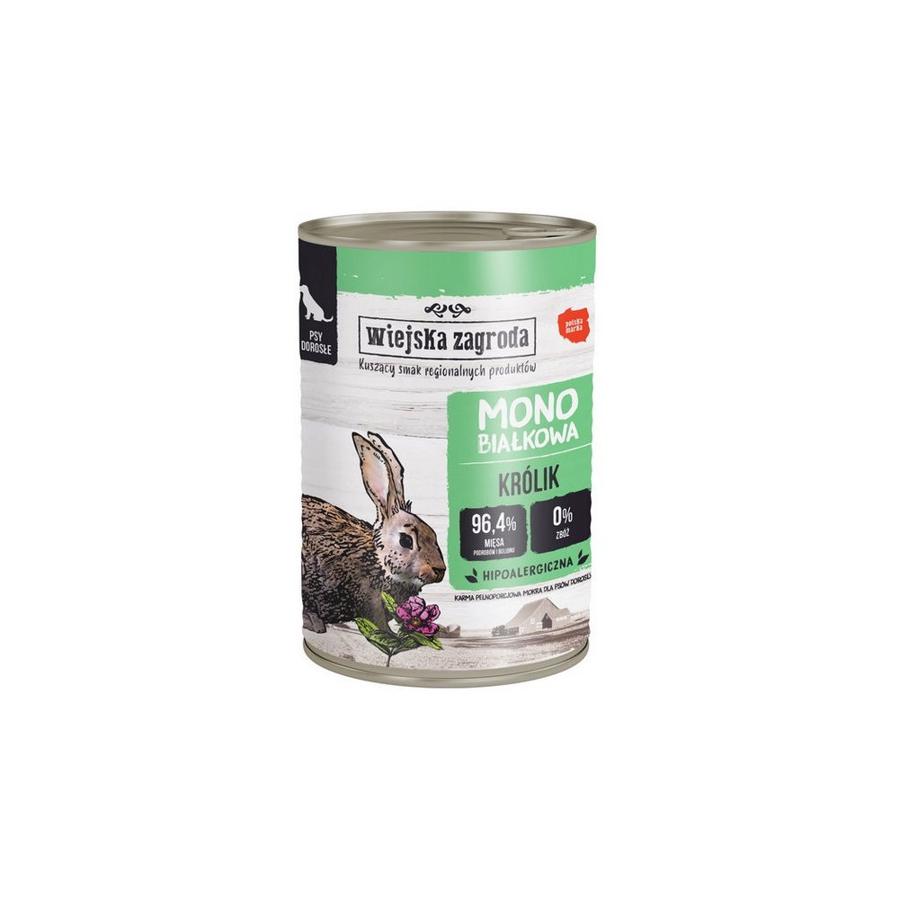 Wiejska Zagroda Monobiałkowa Królik puszka 400g