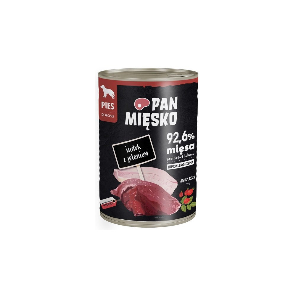 Pan Mięsko Karma mokra dla psa Indyk z jeleniem puszka 400g