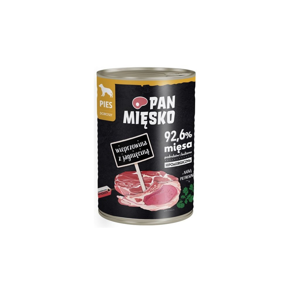 Pan Mięsko Karma mokra dla psa Wieprzowina z jagnięciną puszka 400g