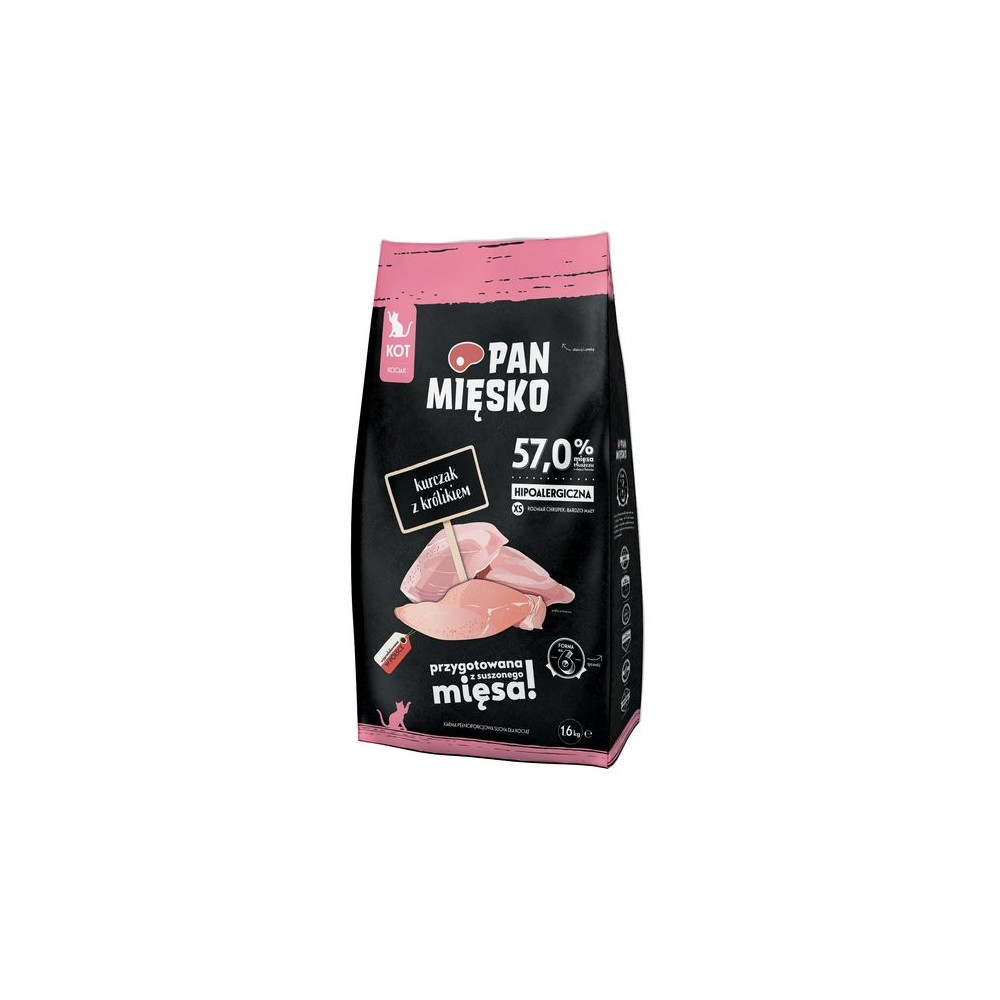 Pan Mięsko Karma sucha dla kociąt - kurczak i królik chrupki XS 1,6kg