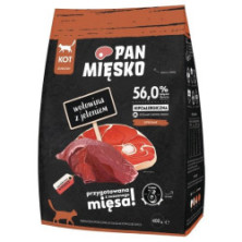 Pan Mięsko Karma sucha dla kota - wołowina i jeleń chrupki M 400g