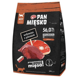 Pan Mięsko Karma sucha dla kota - wołowina i jeleń chrupki M 400g