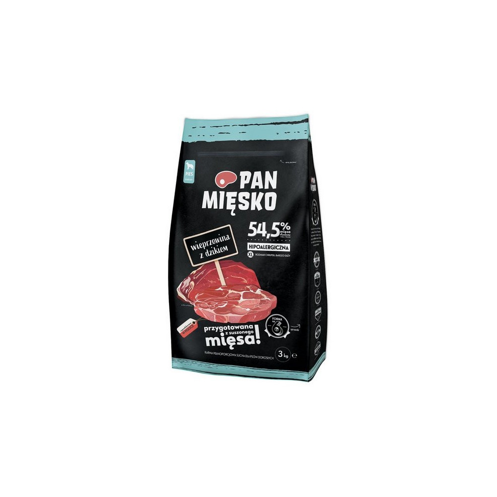 Pan Mięsko Karma sucha dla psa - wieprzowina i dzik chrupki XL 3kg