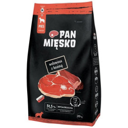 Pan Mięsko Karma sucha dla psa - wołowina i kozina chrupki M 20kg