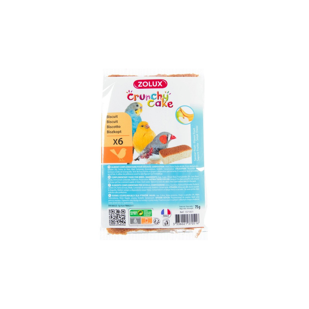 Zolux Crunchy Cake jabłko/banan 6szt