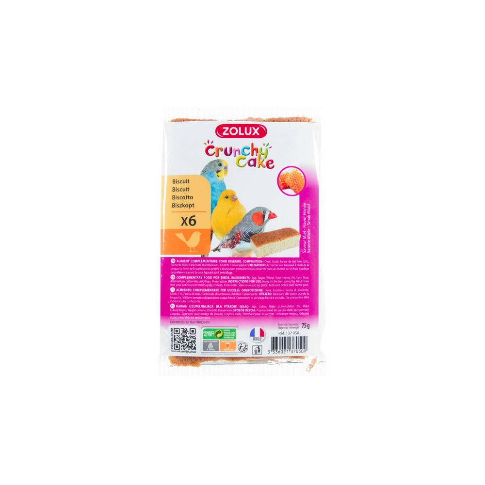 Zolux Crunchy Cake miód 6szt