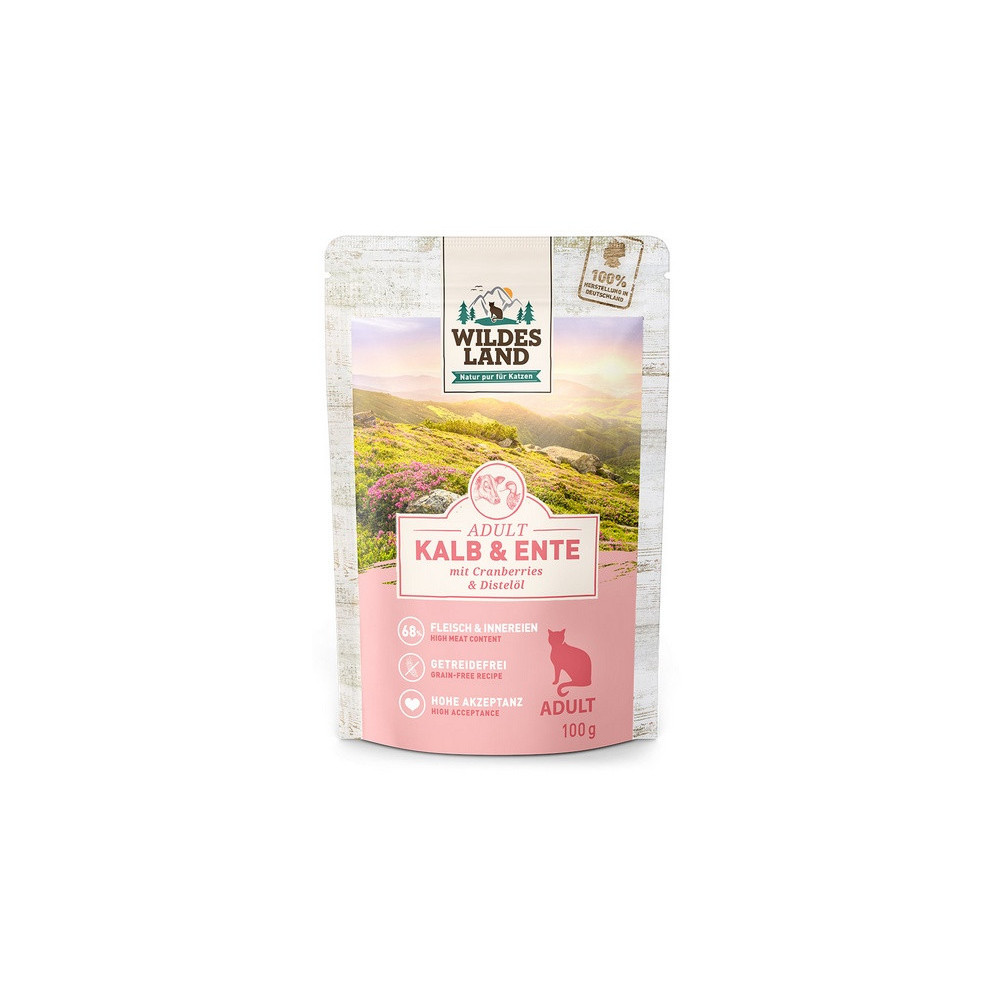 Wildes Land Cat Classic Adult Kalb & Ente saszetka 100g