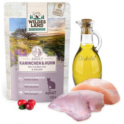 Wildes Land Cat Classic Adult Kaninchen & Huhn saszetka 100g