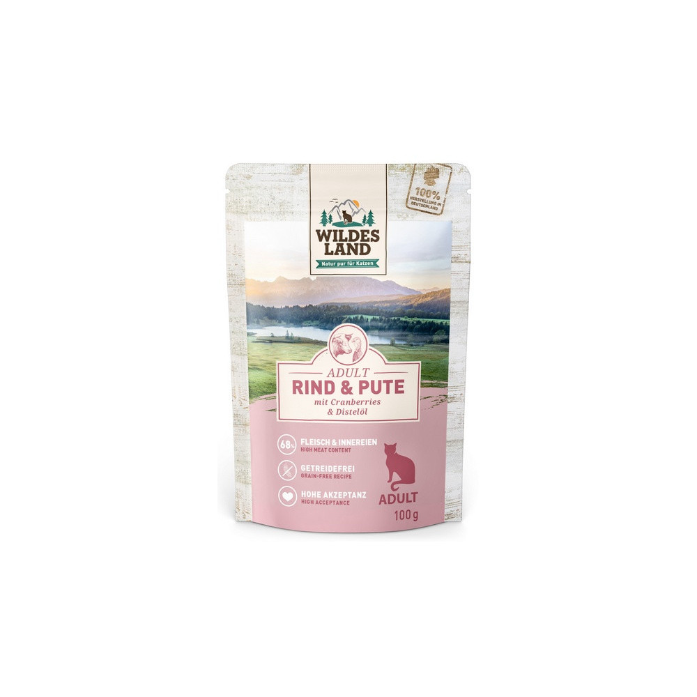 Wildes Land Cat Classic Adult Rind & Pute saszetka 100g