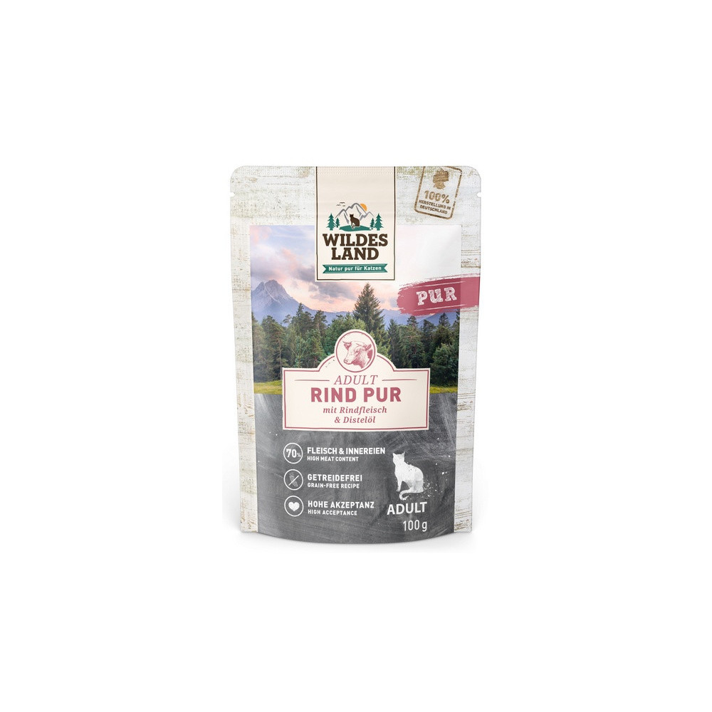 Wildes Land Cat Classic Adult Rind Pur saszetka 100g