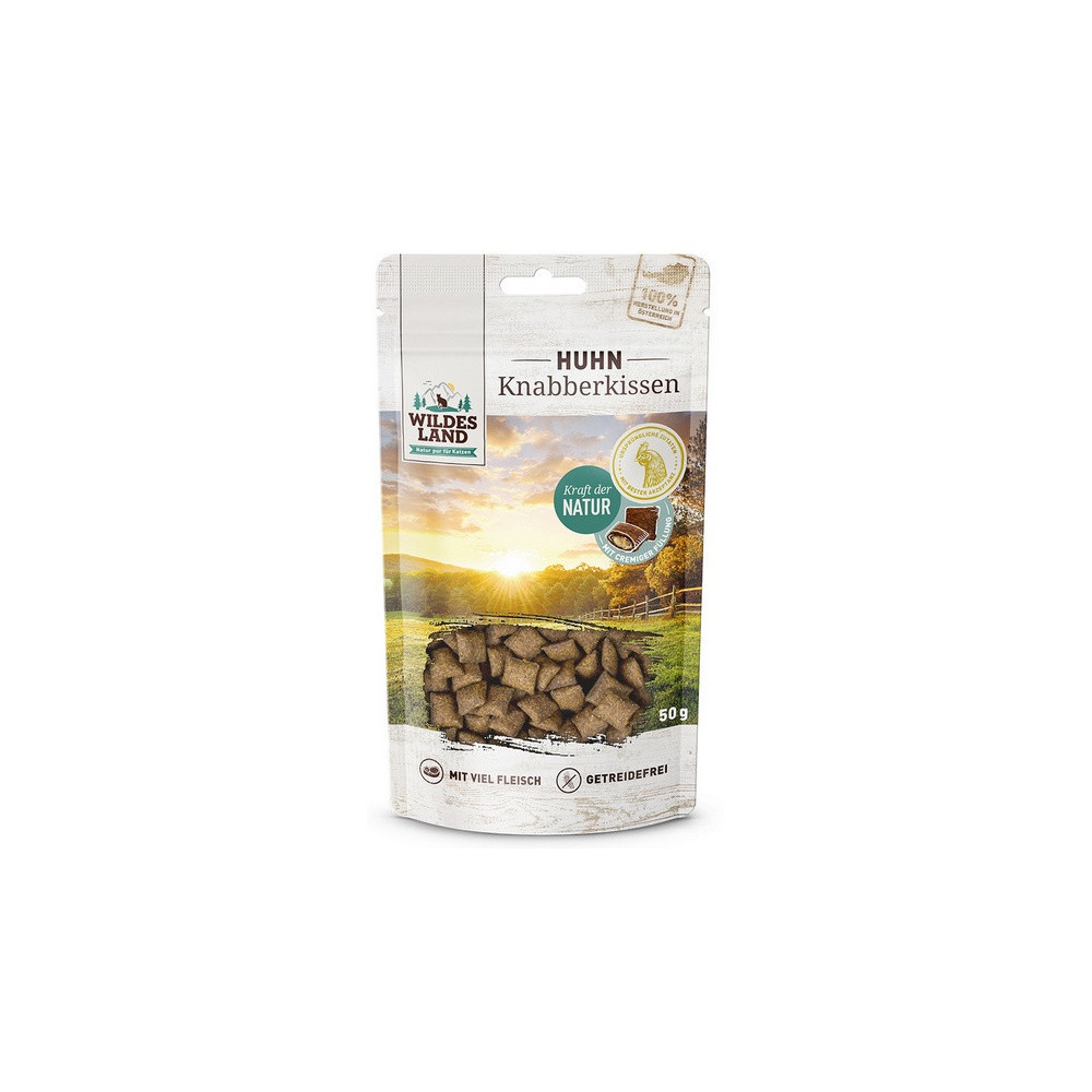 Wildes Land Cat Knabberkissen Huhn 50g