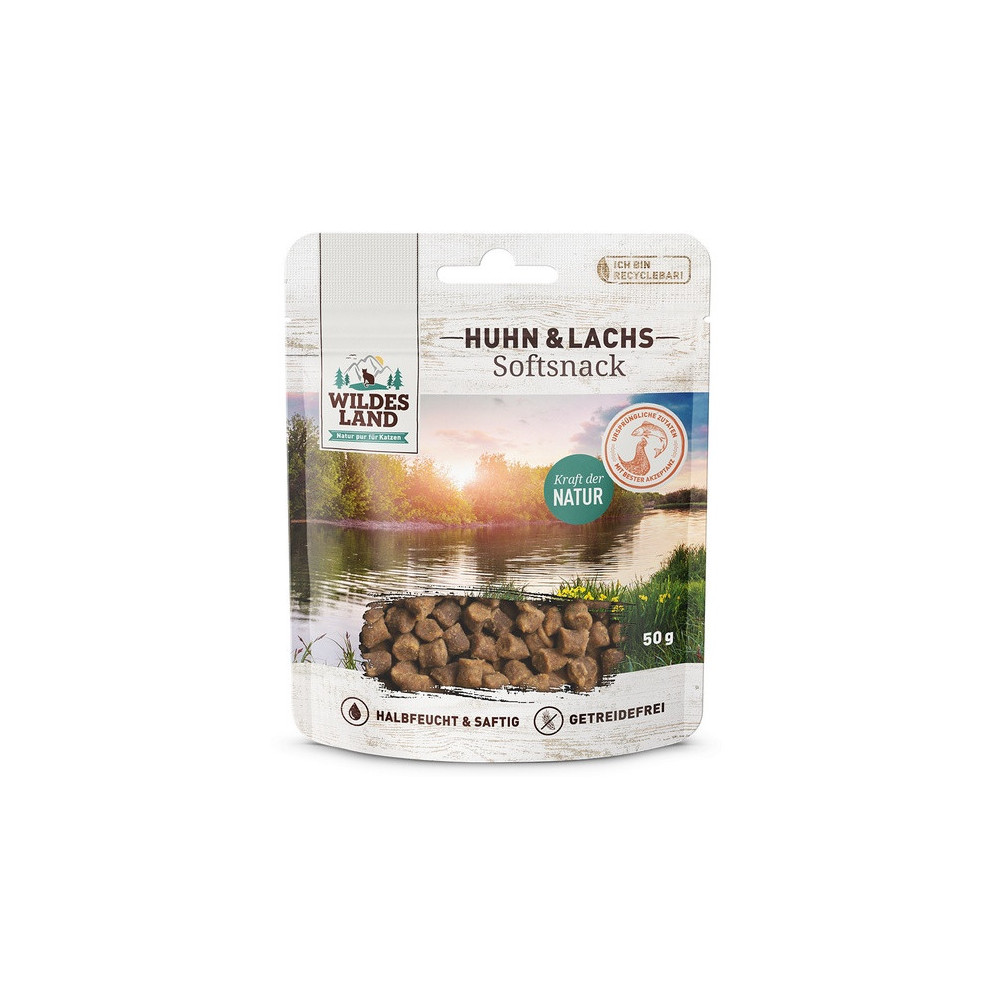 Wildes Land Cat Softsnack Huhn & Lachs 50g