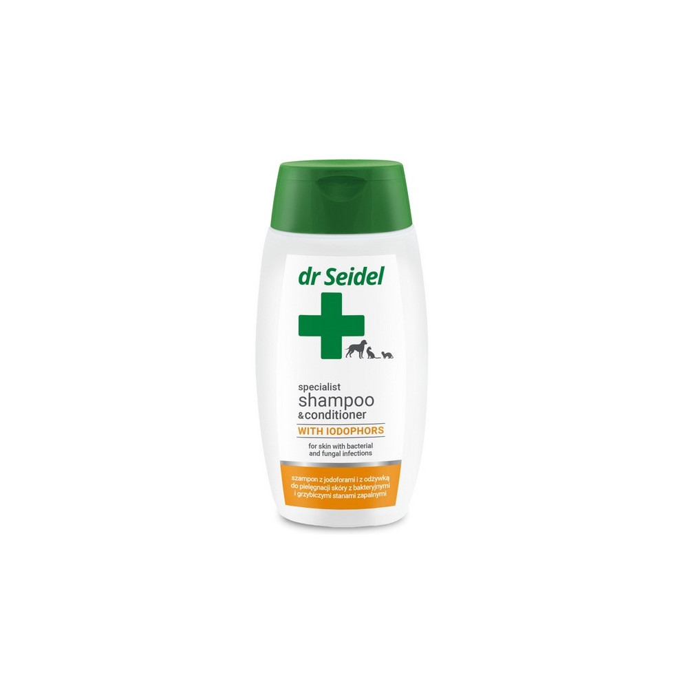 Dr Seidel Szampon dla psów Jodoforowy z Odżywką (również dla kotów i fretek) 220ml