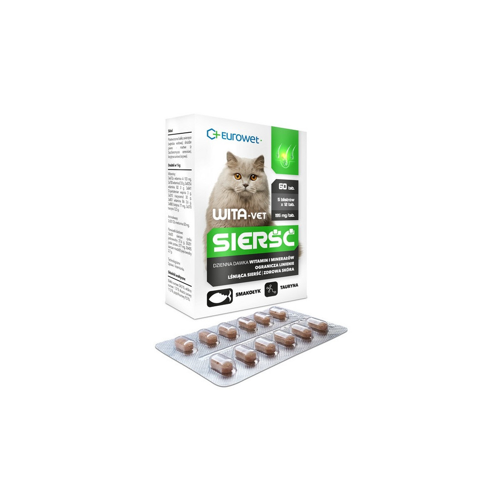 Wita-Vet Kot Sierść 60tabl.
