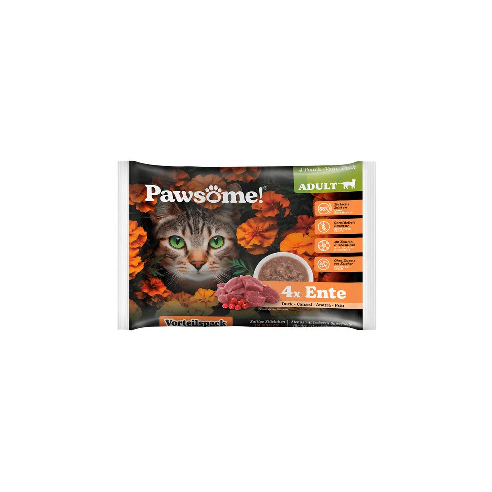 Pawsome Adult Ente - kaczka saszetki 4x85g