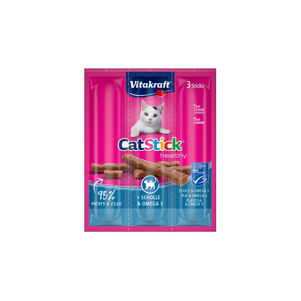 Vitakraft Cat Stick Classic flądra + omega3 3szt [31218]