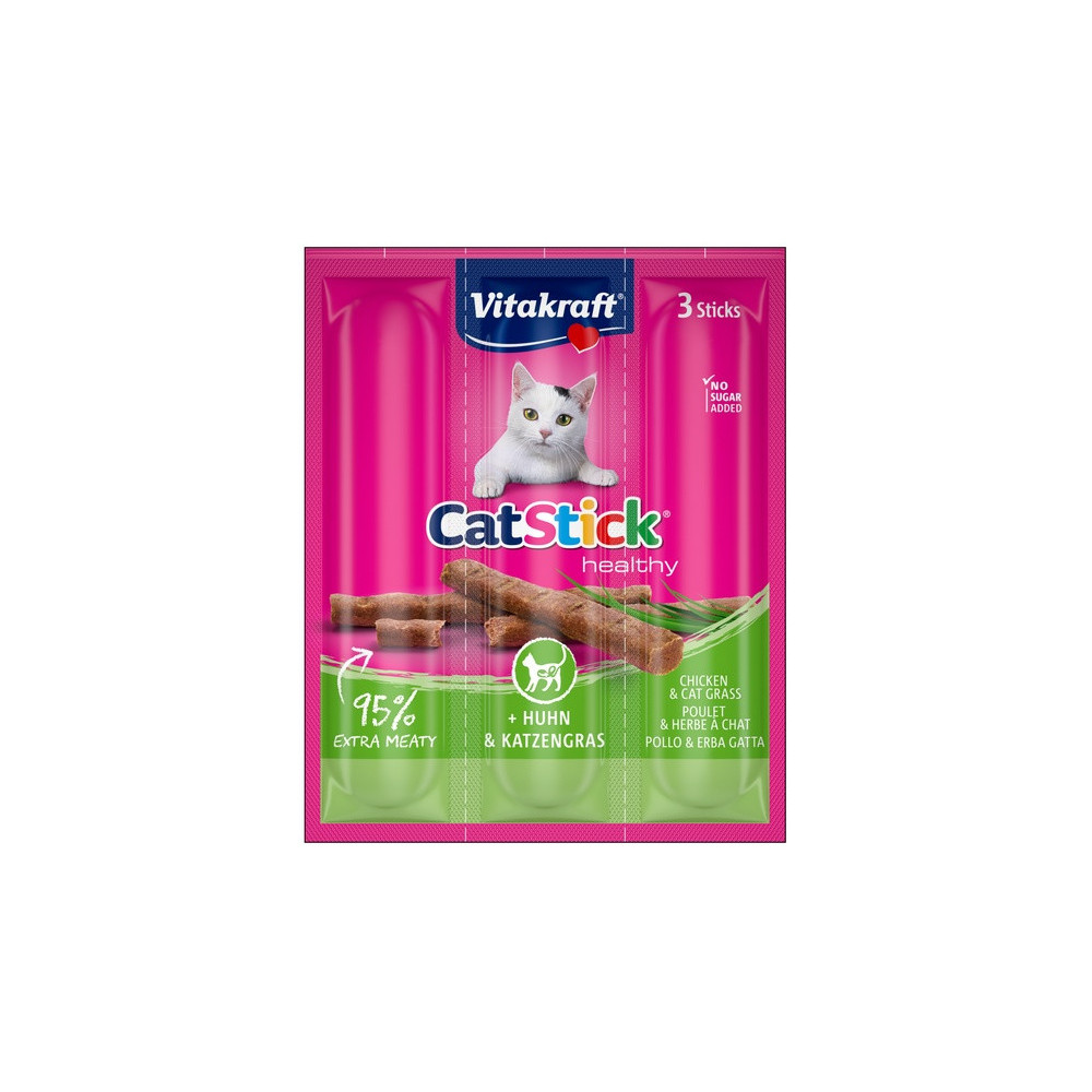 Vitakraft Cat Stick Classic kurczak + kocia trawa 3szt [58896]