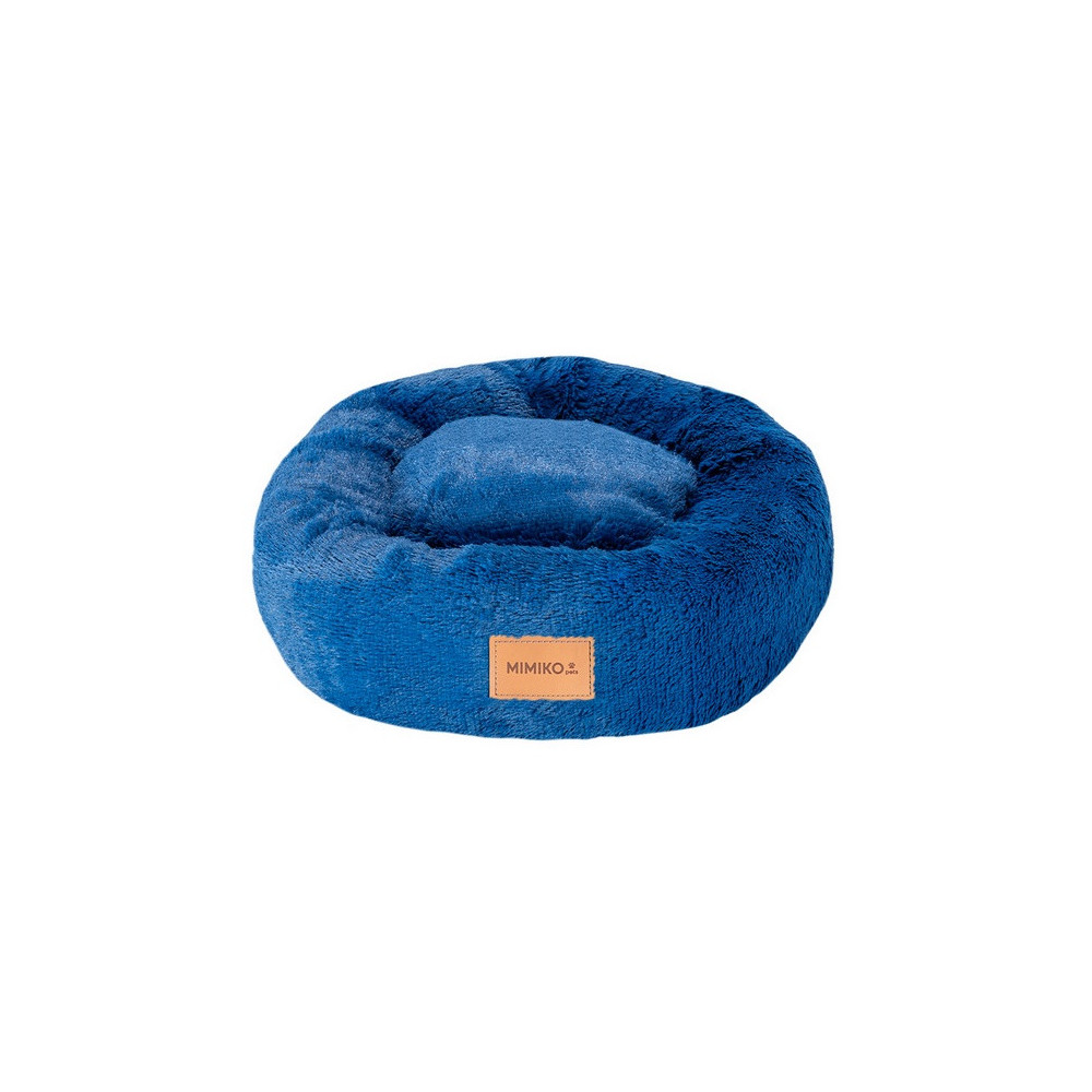 MIMIKO Pets Legowisko Shaggy okrągłe M 45cm chabrowe