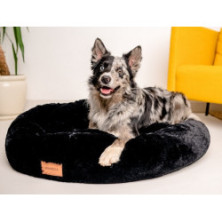 MIMIKO Pets Legowisko Shaggy okrągłe XXL 100cm czarne