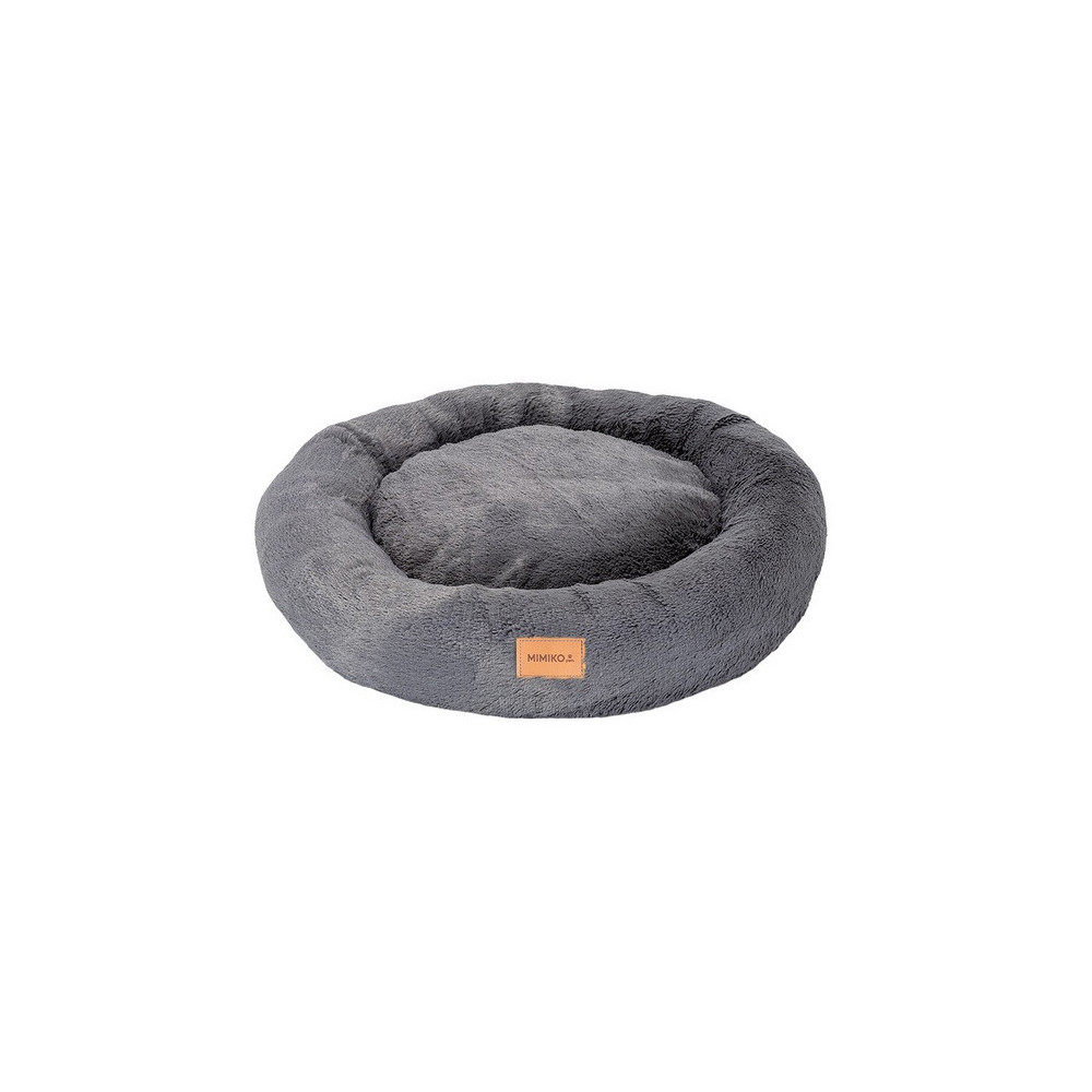 MIMIKO Pets Legowisko Shaggy okrągłe XL 75cm grafitowe