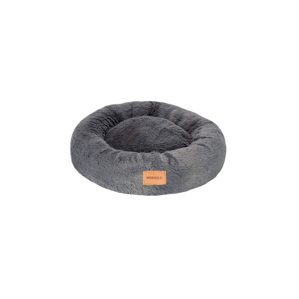 MIMIKO Pets Legowisko Shaggy okrągłe L 60cm grafitowe