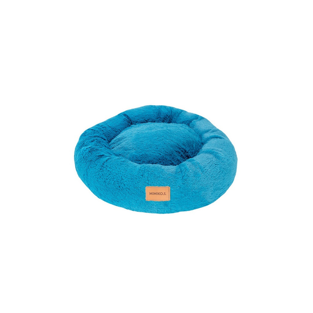 MIMIKO Pets Legowisko Shaggy okrągłe L 60cm turkusowe