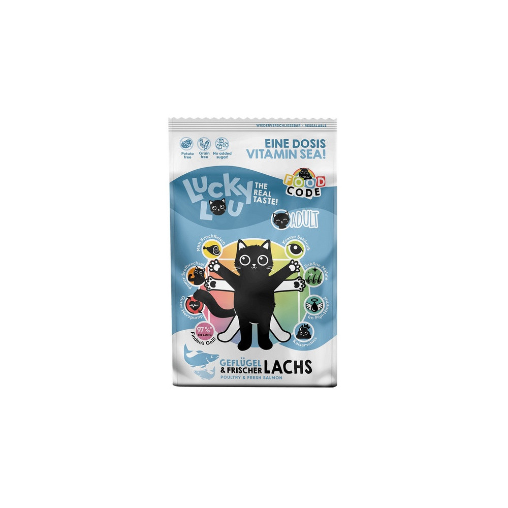 Lucky Lou Food Code Lifestage Adult Drób & Łosoś 750g