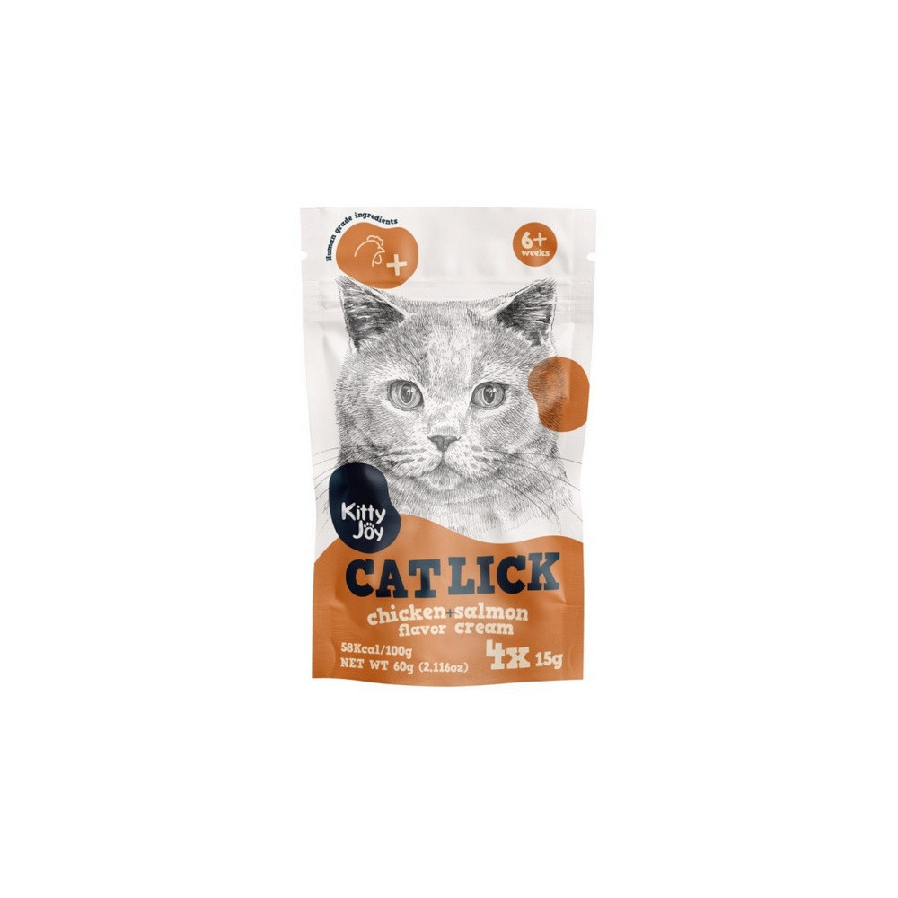 Kitty Joy Cat Lick Kurczak & Łosoś Cream 4x15g