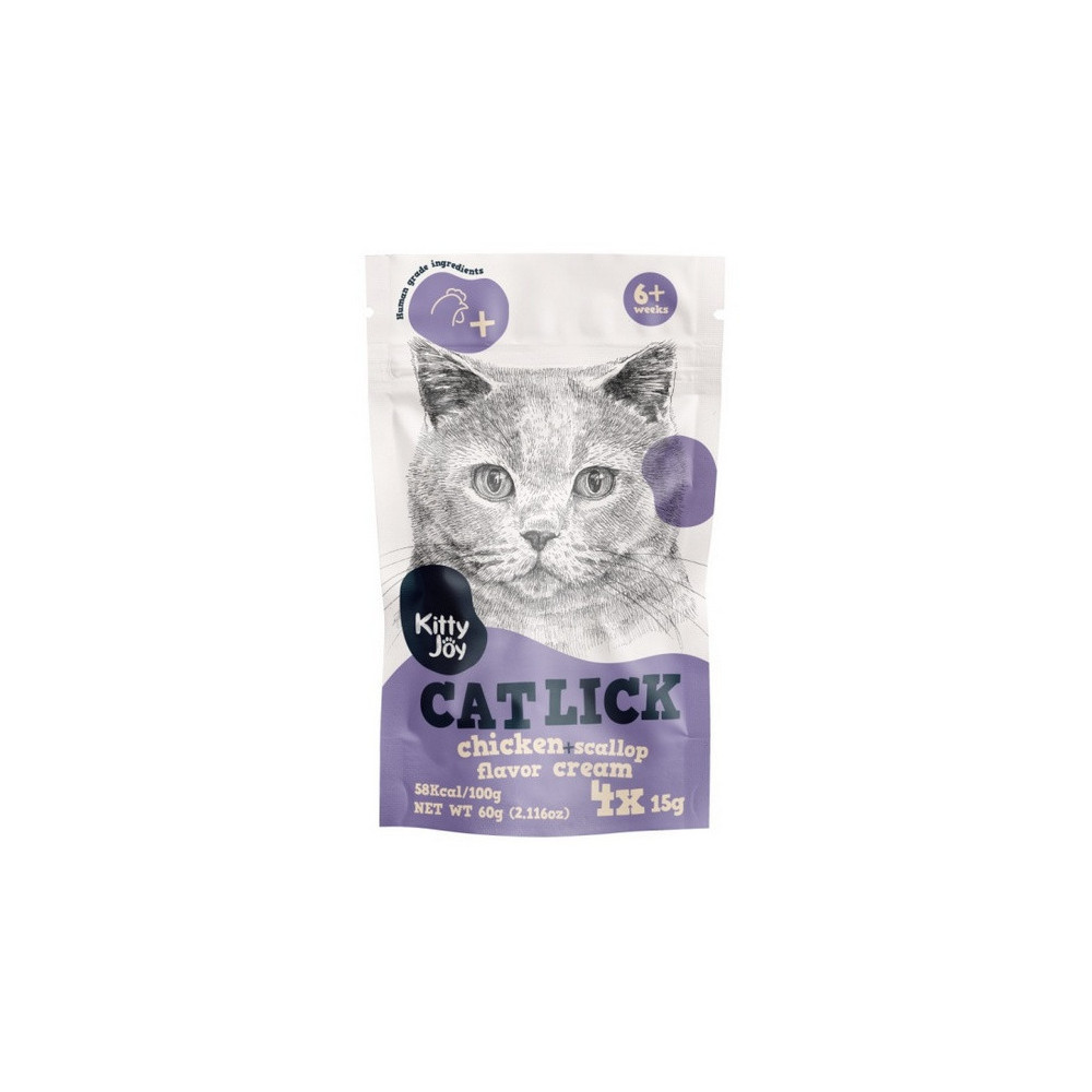 Kitty Joy Cat Lick Kurczak & Przegrzebki Cream 4x15g