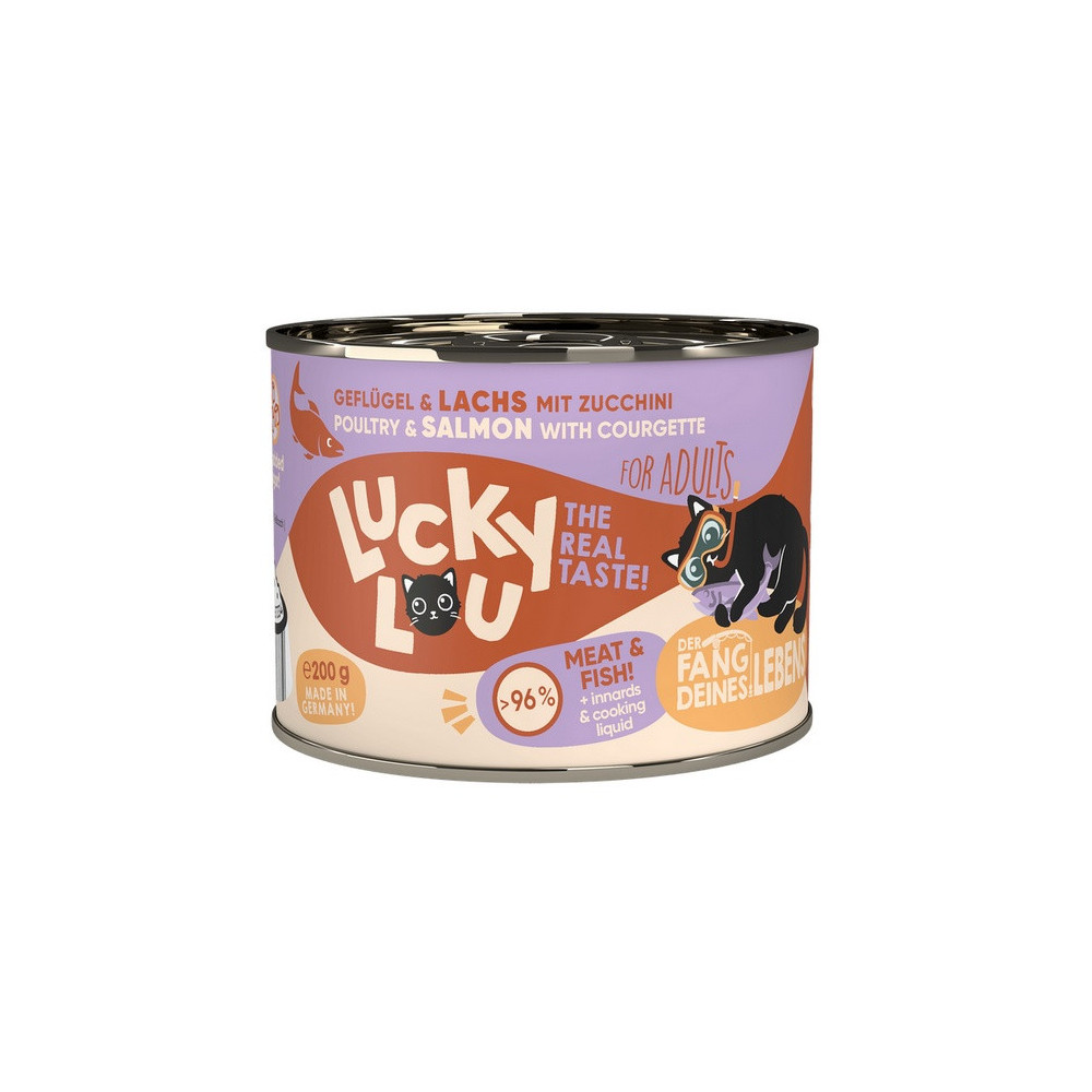 Lucky Lou Lifestage Adult Drób i łosoś puszka 200g